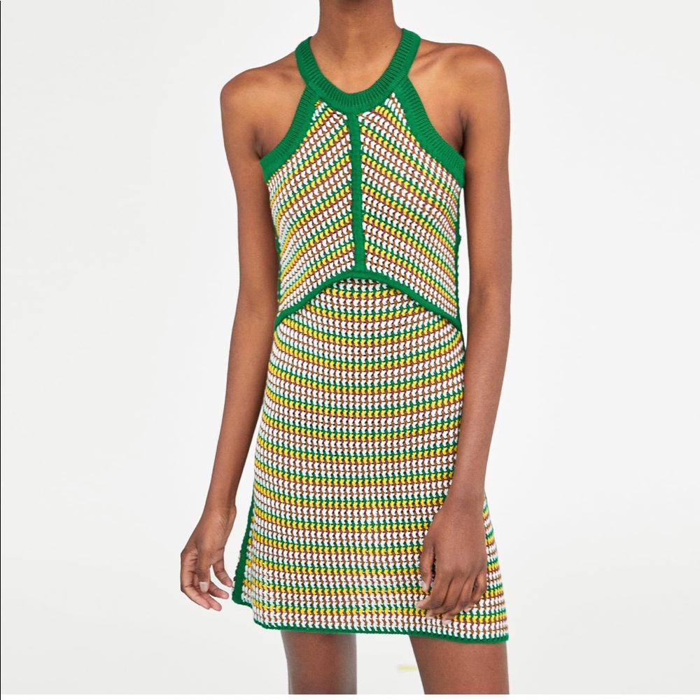❌SOLD❌ Zara crochet knit dress size Small